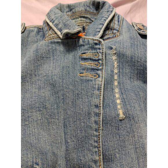 Womens Plugg Denim Y2K Distressed denim jacket sz S - Picture 7 of 7